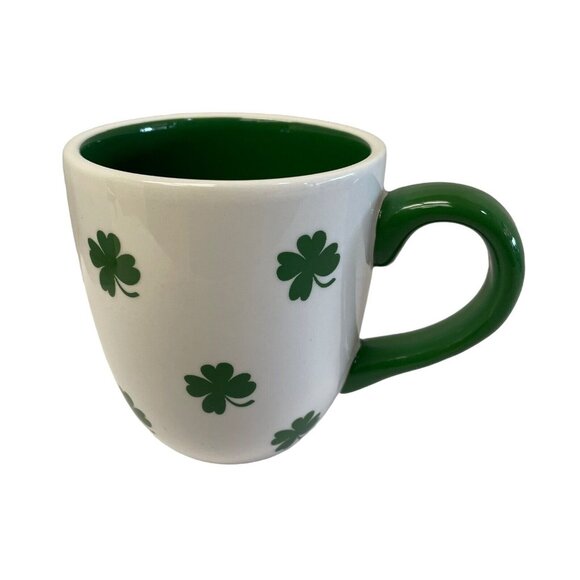 Terramoto Four Leaf Clover Ceramic Coffee Tea Mug Cup Irish St Patricks' Day Fie - Picture 2 of 6